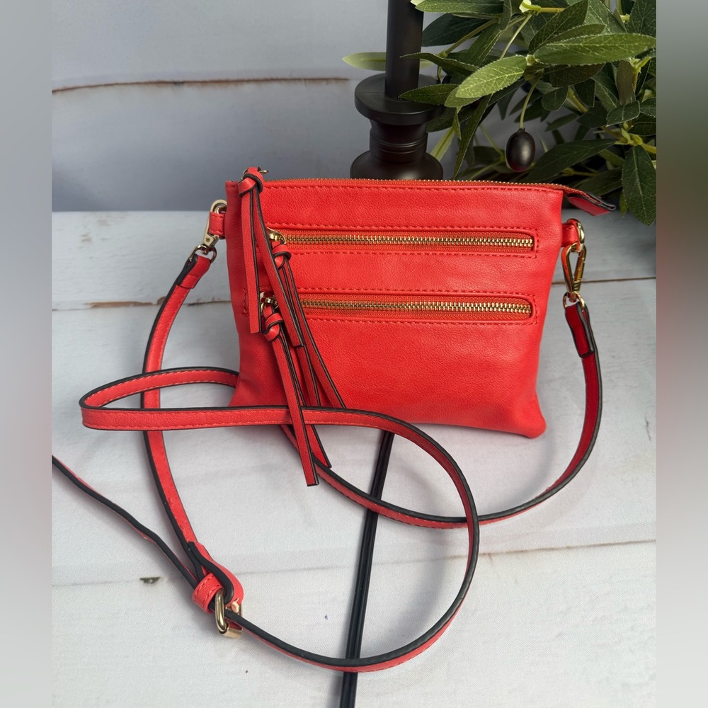 Isabelle Crossbody Handbag Faux Leather Red/orange